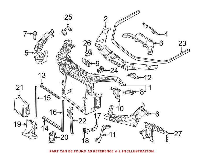 Mercedes Radiator Support Air Duct 1668842922